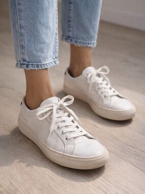 Common Projects Achilles Low White Leather Sneakers EU 37 Minimal Luxury